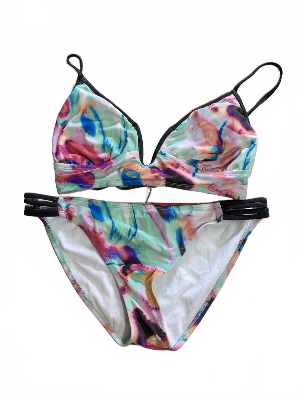 O'Rageous Women's Two-Piece Bikini Swimsuit Multi Color Size Large